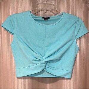 Rhapsody turquoise y2k short-sleeved top